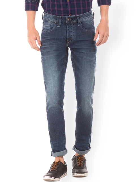 

Flying Machine Men Michael Blue Tapered Fit Mid-Rise Clean Look Stretchable Jeans