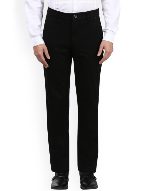 

Park Avenue Men Black Tapered Fit Solid Regular Trousers