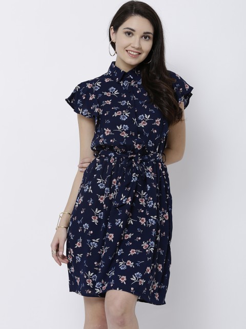 

Tokyo Talkies Women Navy Blue Printed A-Line Dress