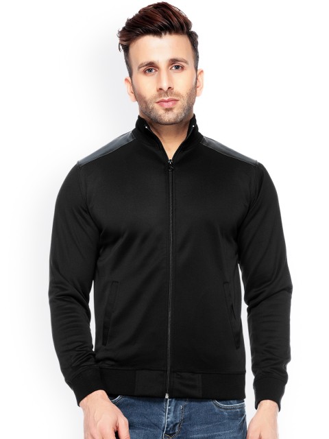 

Tinted Men Black Solid Sporty Jacket