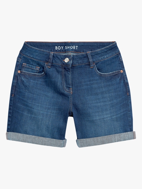 

next Women Blue Washed Denim Shorts