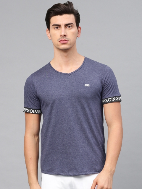 

HRX by Hrithik Roshan Blue Solid T-Shirt