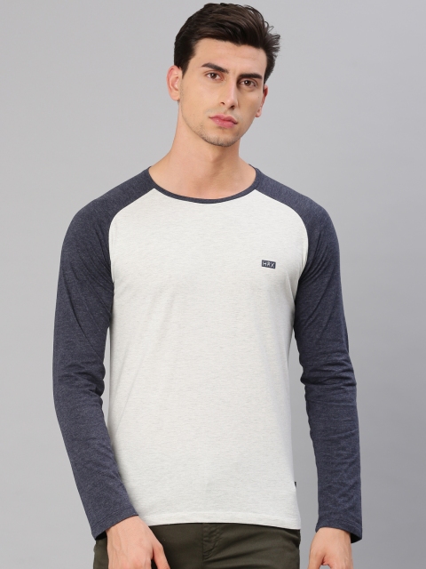 

HRX by Hrithik Roshan Men Grey Melange Solid Round Neck T-shirt