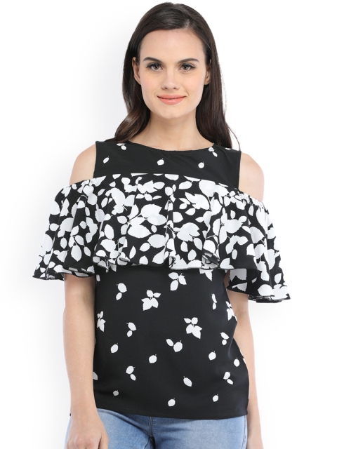 

Cottinfab Women Black Printed Top