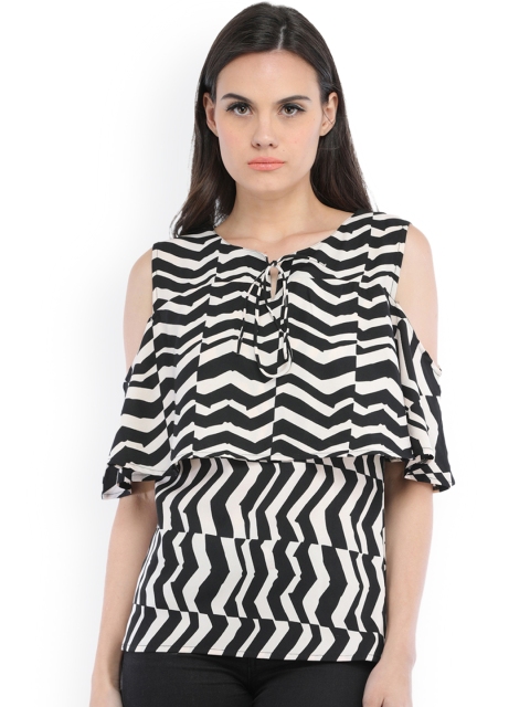 

Cottinfab Women Black Printed Top