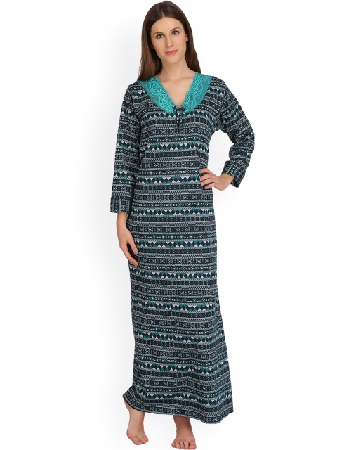 

Clovia Green Printed Nightdress