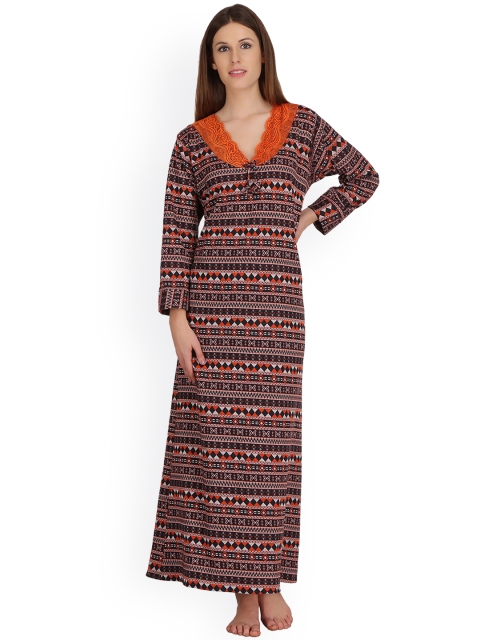 

Clovia Orange Printed Nightdress