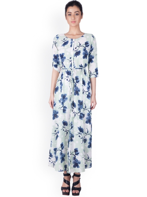 

Zink London Women Blue Printed Maxi Dress