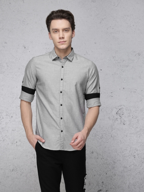 

Ecko Unltd Men Grey Slim Fit Solid Casual Shirt