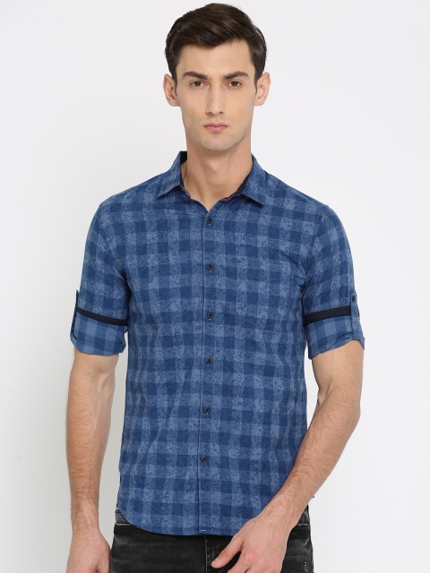 

Ecko Unltd Men Blue Slim Fit Printed Casual Shirt