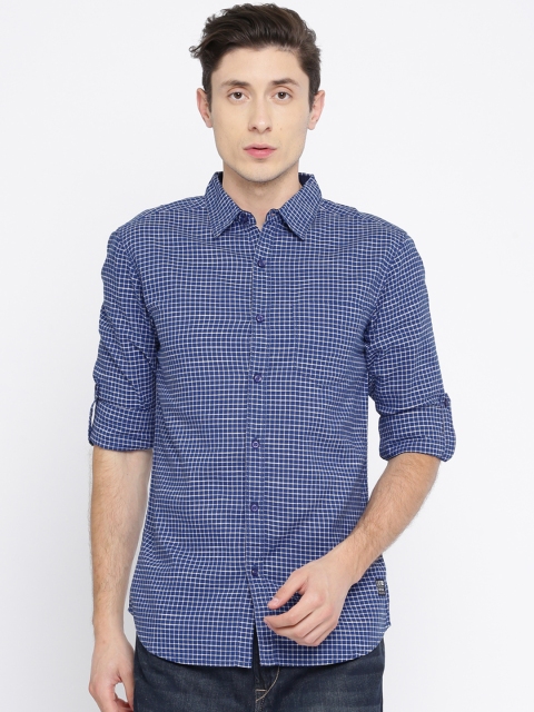 

SPYKAR Men Black & Off-White Slim Fit Checked Casual Shirt