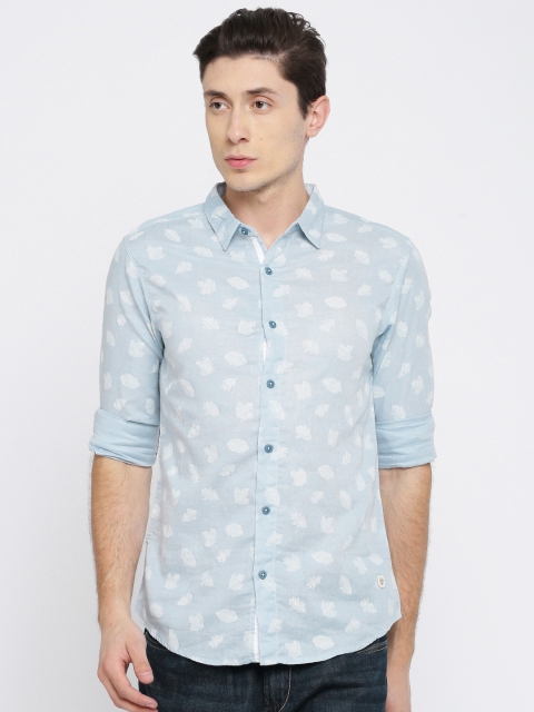 

SPYKAR Men Blue Regular Fit Printed Casual Shirt