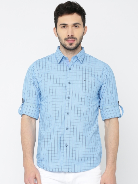 

SPYKAR Men Blue Slim Fit Checked Casual Shirt