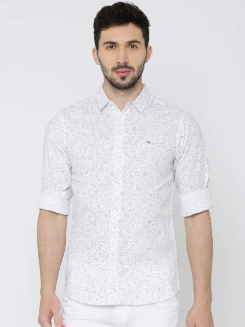 

SPYKAR Men White Regular Fit Printed Casual Shirt