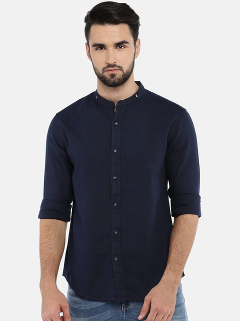

SPYKAR Men Navy Blue Regular Fit Solid Casual Shirt