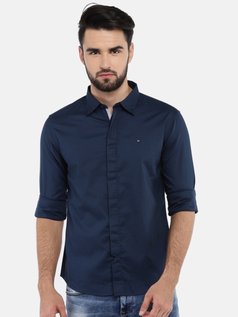 

SPYKAR Men Navy Blue Slim Fit Solid Casual Shirt