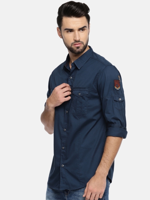 

SPYKAR Men Blue Slim Fit Solid Casual Shirt