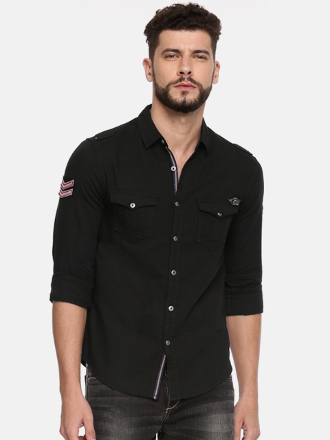 

SPYKAR Men Black Slim Fit Solid Casual Shirt