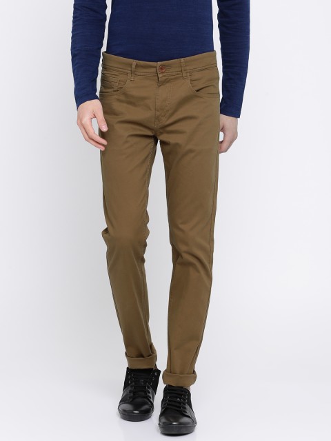 

SPYKAR Men Brown Regular Fit Solid Chinos