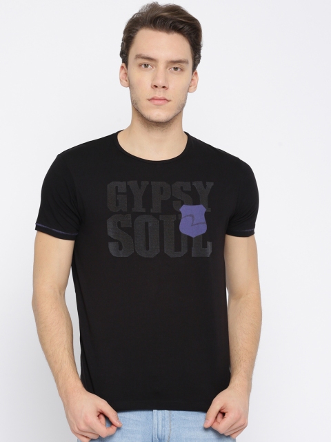 

SPYKAR Men Black Printed Round Neck T-shirt
