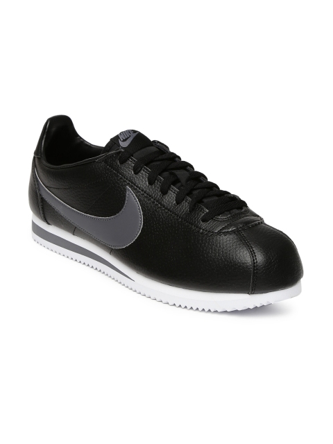 

Nike Men Black Classic Cortez Leather Sneakers