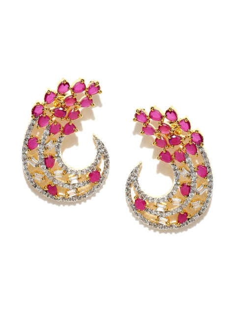 

Priyaasi Pink Gold-Plated Stone-Studded Handcrafted Studs