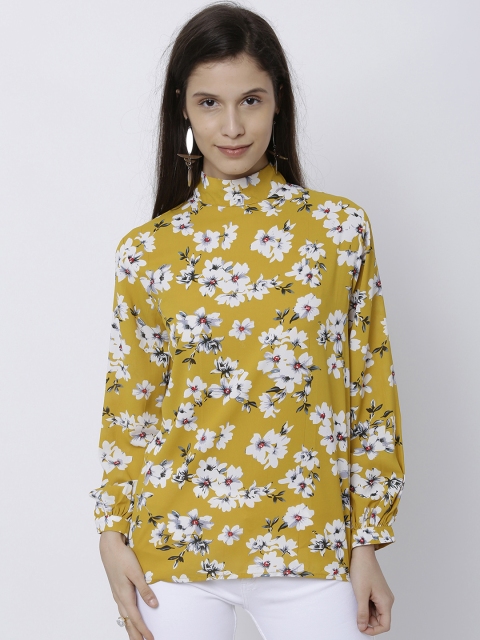 

Tokyo Talkies Women Yellow Printed Top