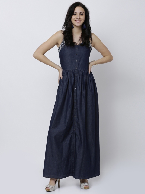 

Tokyo Talkies Women Navy Blue Solid A-Line Dress