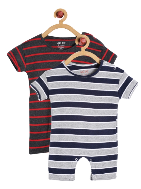 

GKIDZ Kids Unisex Pack of 2 Rompers, Red