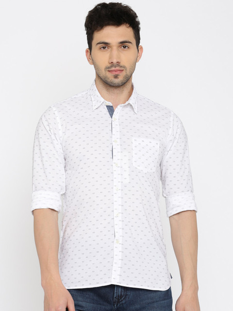 

Pepe Jeans Men White Regular Fit Printed Casual Shirt