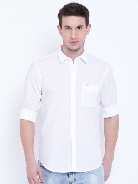 

Pepe Jeans Men White Solid Casual Shirt