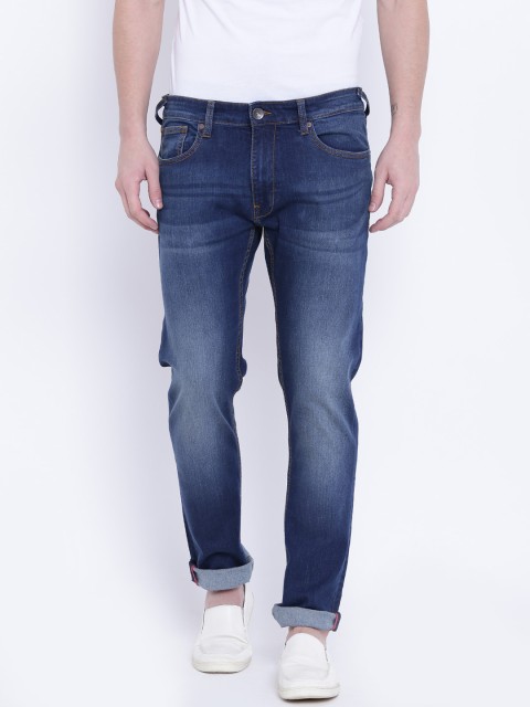 

Pepe Jeans Men Navy Vapour Slim Fit Low-Rise Clean Look Stretchable Jeans, Navy blue