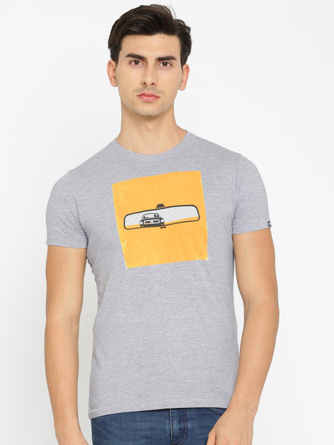 

Pepe Jeans Men Grey Printed Round Neck T-shirt