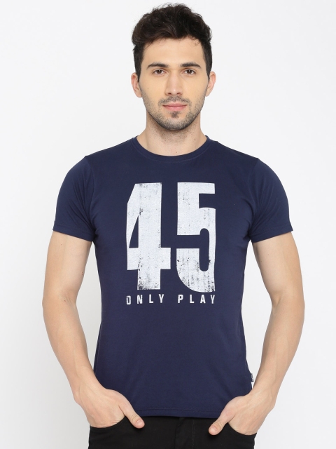 

Pepe Jeans Men Navy Blue Printed Round Neck T-shirt