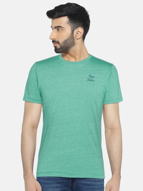 

Pepe Jeans Men Green Solid Round Neck T-shirt