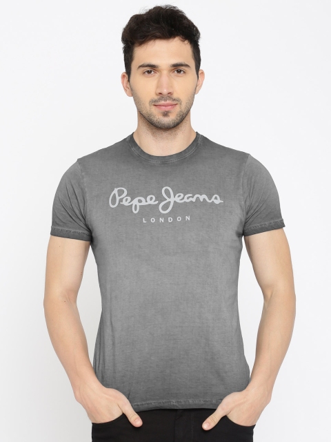 

Pepe Jeans Men Grey Printed Round Neck T-shirt