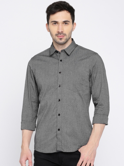 

Indigo Nation Men Grey Slim Fit Self Design Casual Shirt