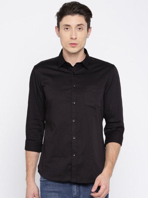 

Indigo Nation Men Black Slim Fit Solid Casual Shirt