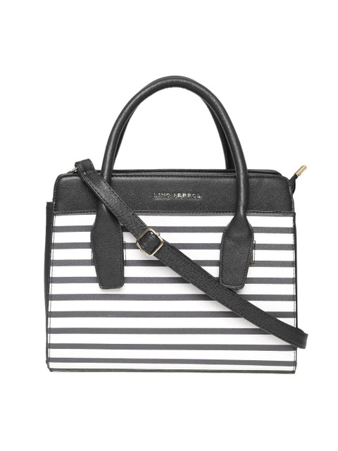 

Lisa Haydon for Lino Perros Black & White Striped Handheld Bag