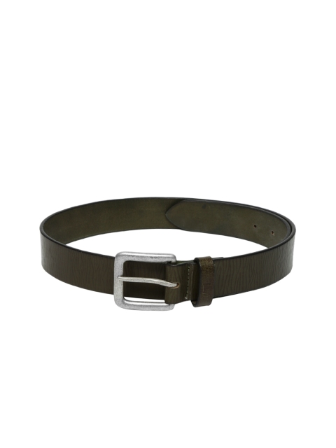

French Connection Men Olive Green Textured Belt