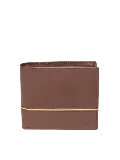 

French Connection Men Brown Solid Two Fold Wallet