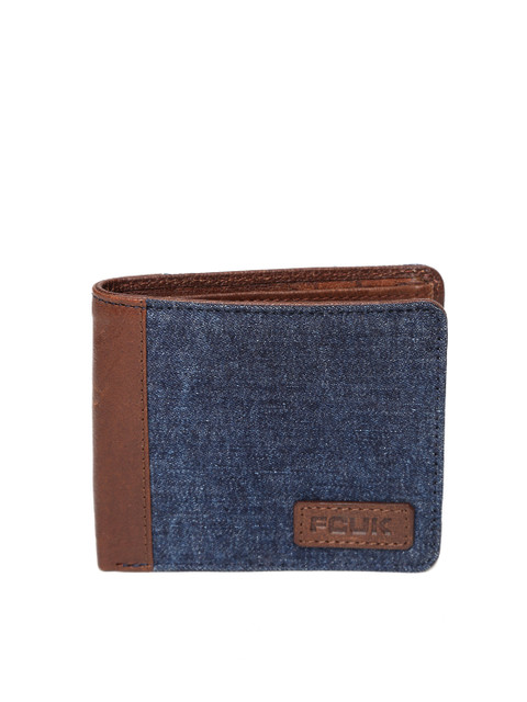 

French Connection Men Navy Solid Two Fold Wallet, Navy blue