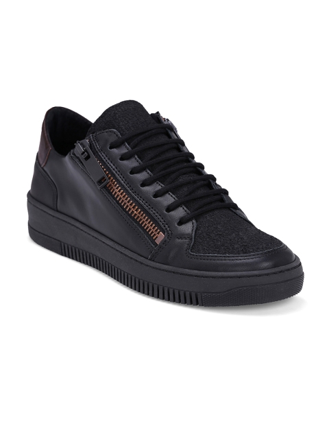 

Antony Morato Men Black Leather Sneakers