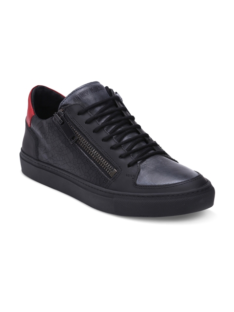 

Antony Morato Men Black Leather Sneakers