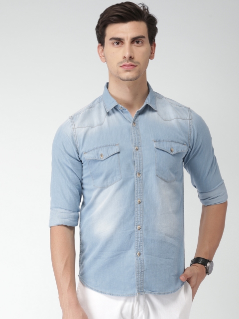 

HIGHLANDER Men Blue Slim Fit Solid Casual Shirt