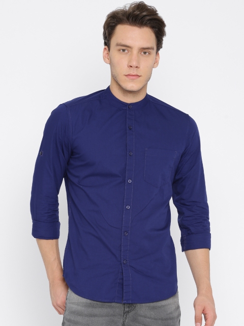 

HIGHLANDER Men Blue Slim Fit Solid Casual Shirt