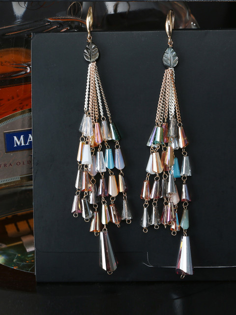 

Jewels Galaxy Multicoloured Contemporary Drop Earrings, Multi