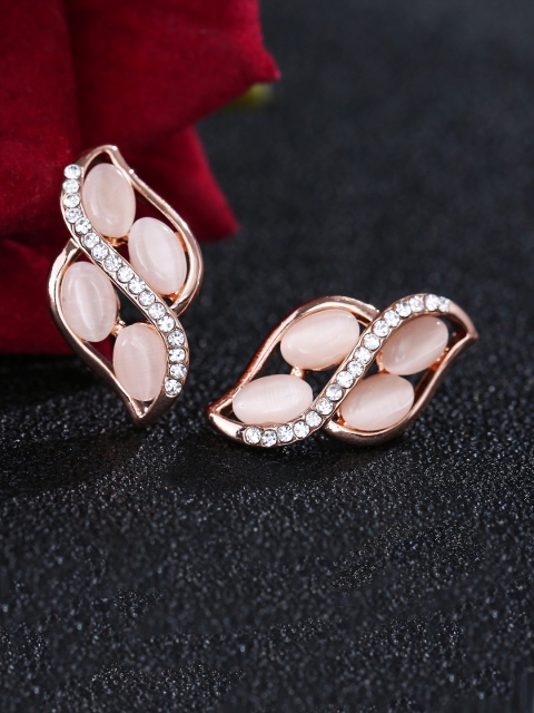 

Jewels Galaxy Pink & Gold-Toned Contemporary Studs