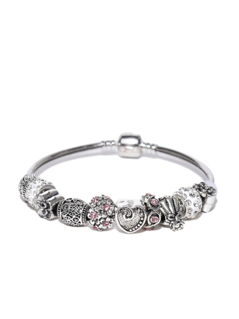 

Jewels Galaxy Silver-Toned & Off-White Silver-Plated Handcrafted Bracelet