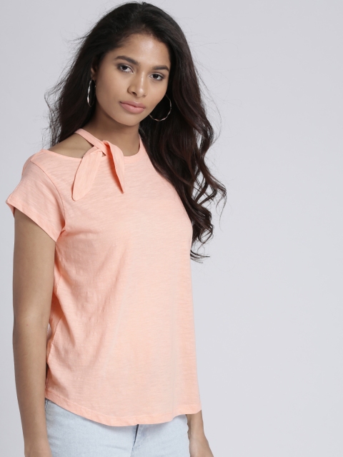 

Chemistry Women Peach-Coloured Solid Top